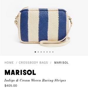 Clare V Marisol Indigo and cream crossbody bag Brand New! French girl chic